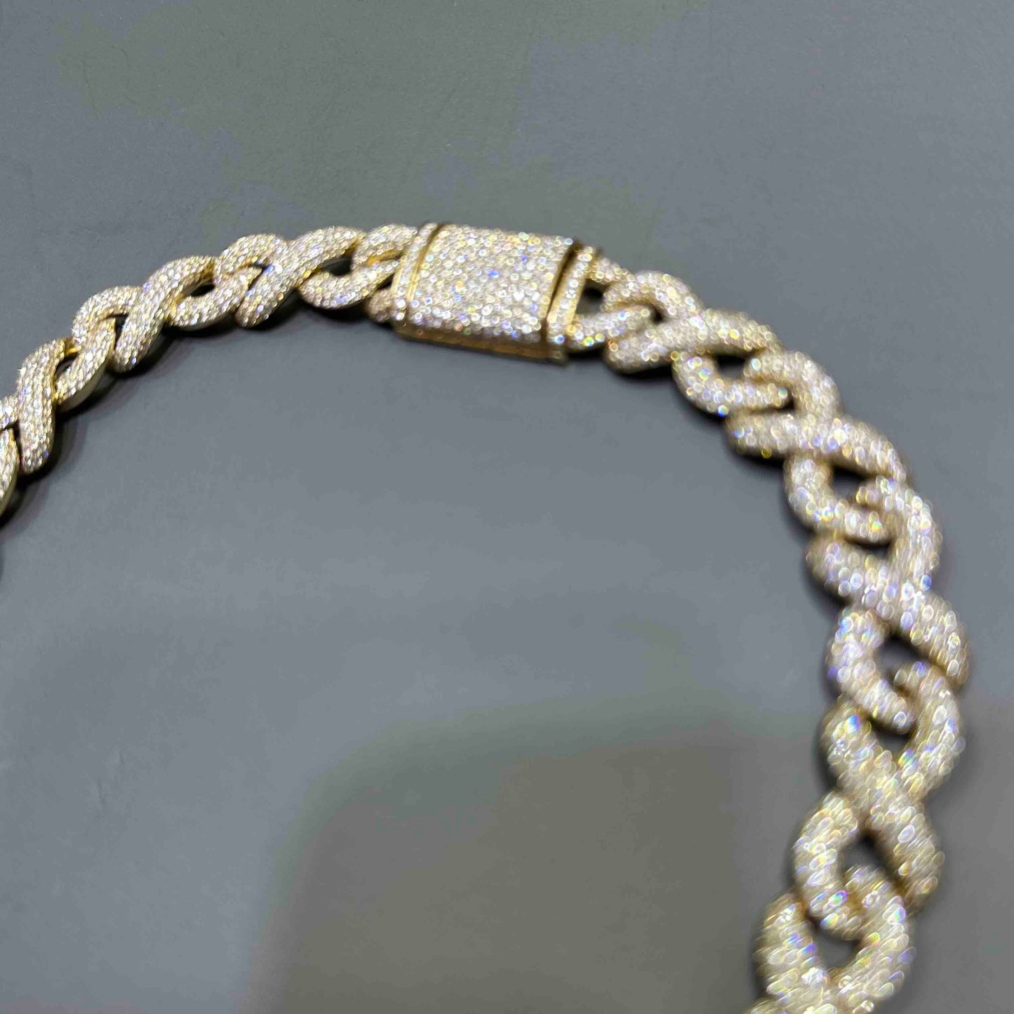 14K BUST DOWN INFINITY Migo Yellow Link Chain
