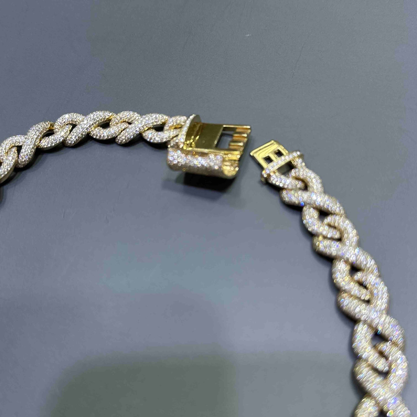 14K BUST DOWN INFINITY Migo Yellow Link Chain