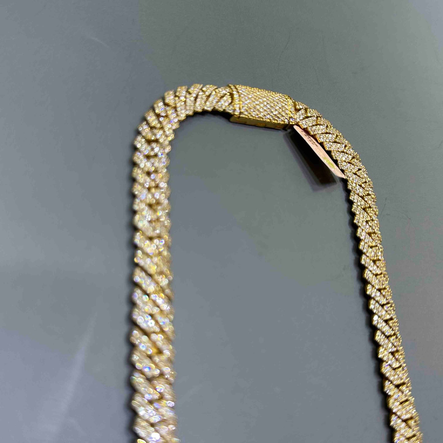 10k Yellow Gold Iced Out Prong Cuban Link VS1