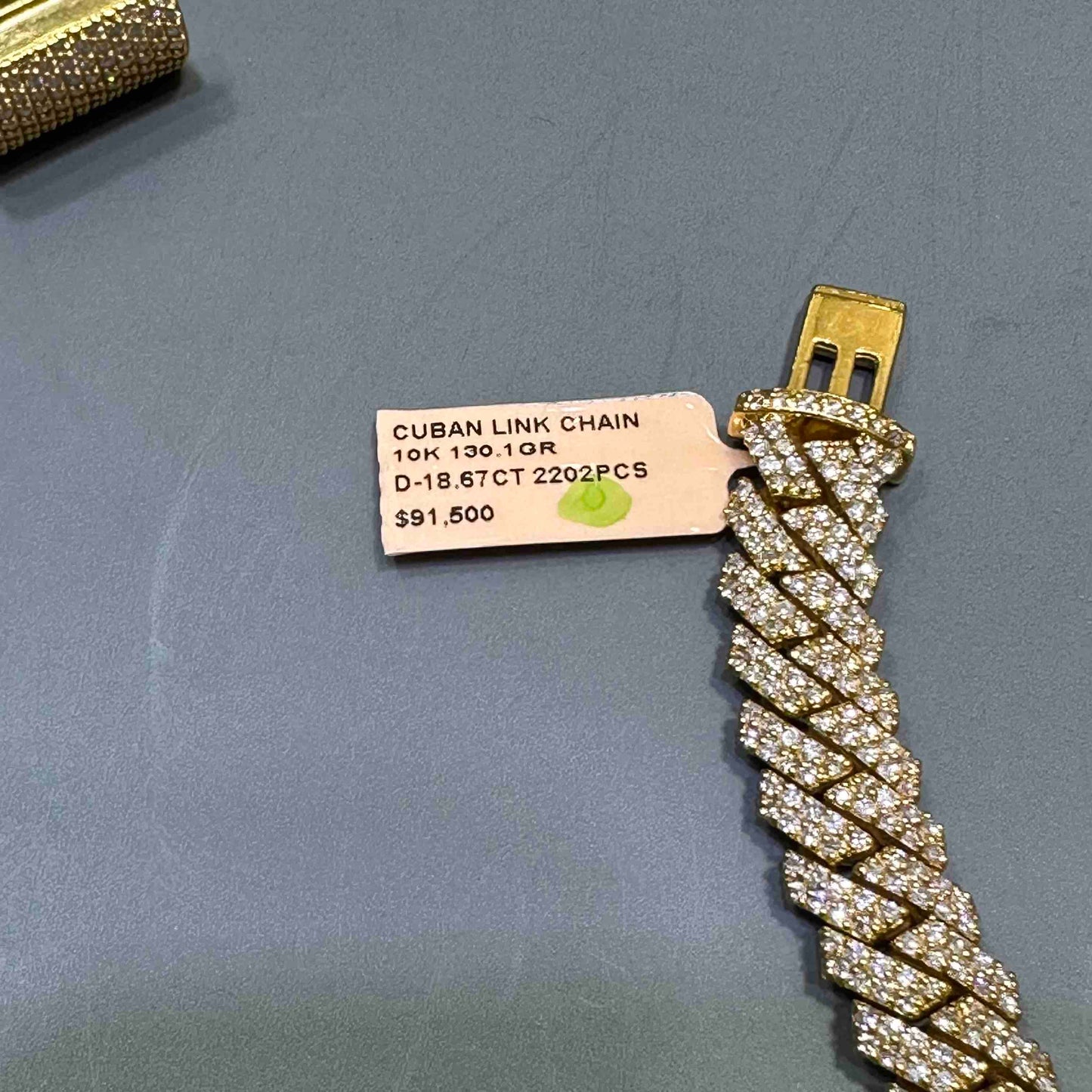 10k Yellow Gold Iced Out Prong Cuban Link VS1