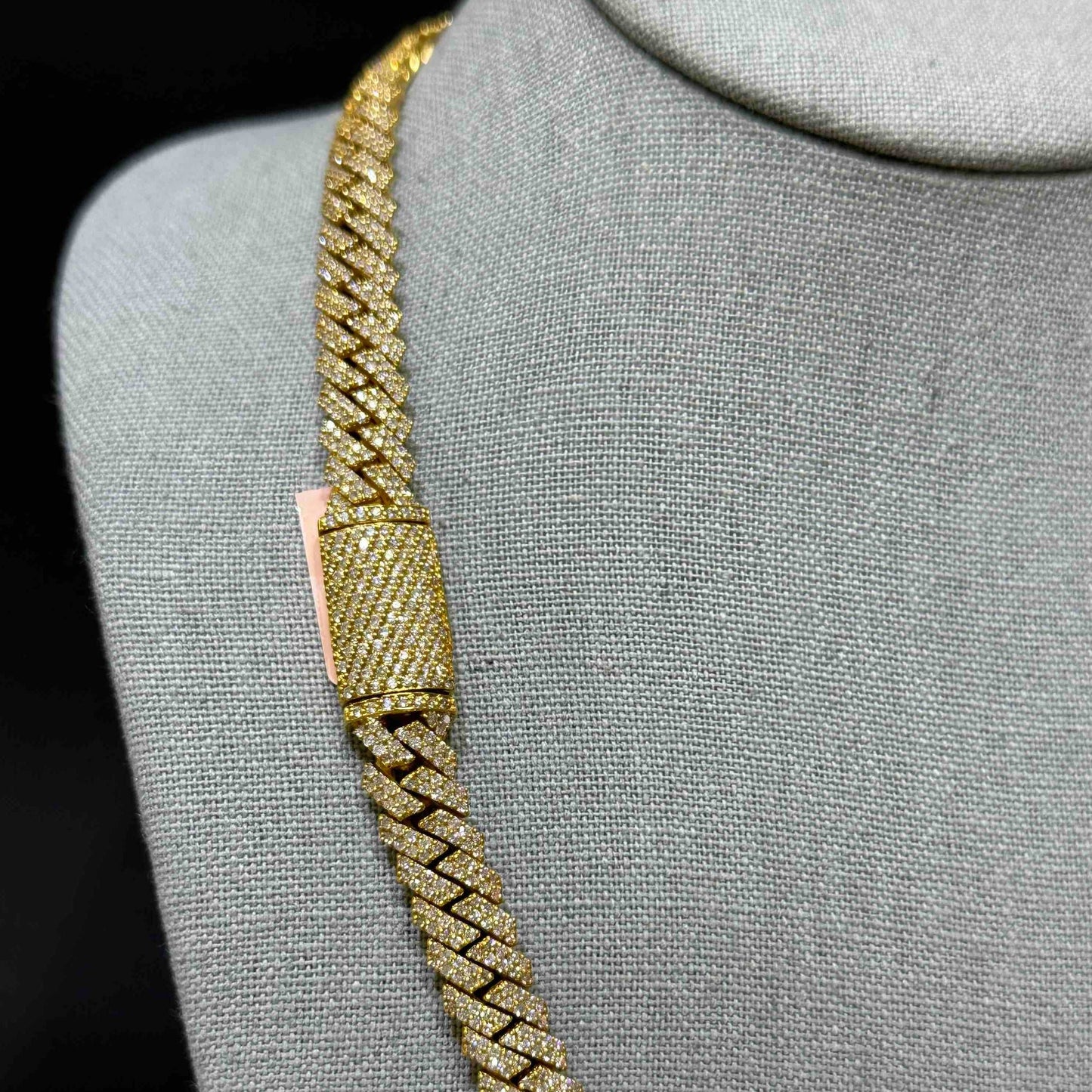 10k Yellow Gold Iced Out Prong Cuban Link VS1