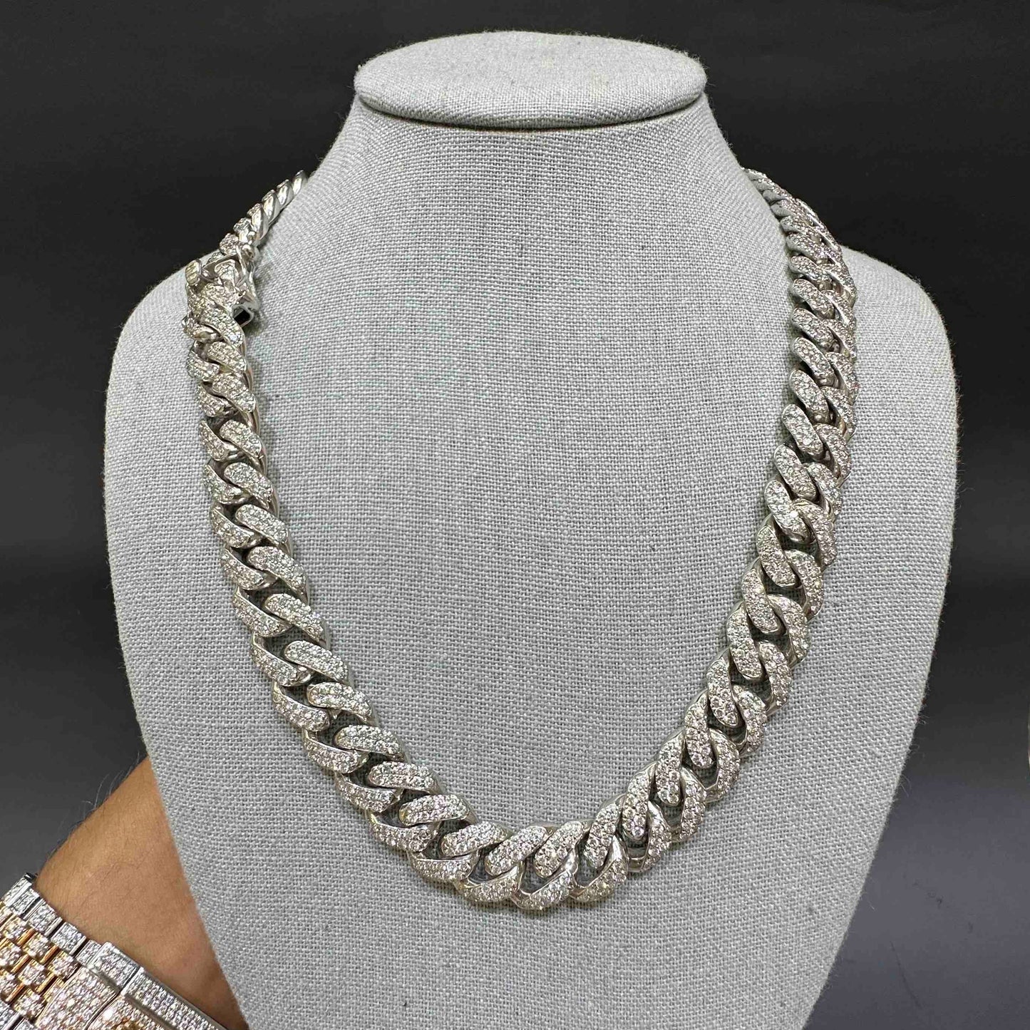 14K ICED OUT CUBAN LINK VVS1 22INCH 241 Grams