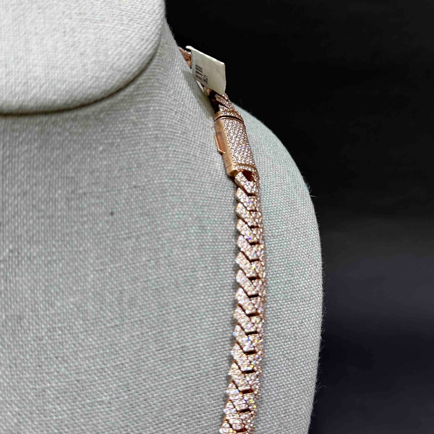 10k ICED ROSE GOLD MIAMI BUSTDOWN CUBAN LINK