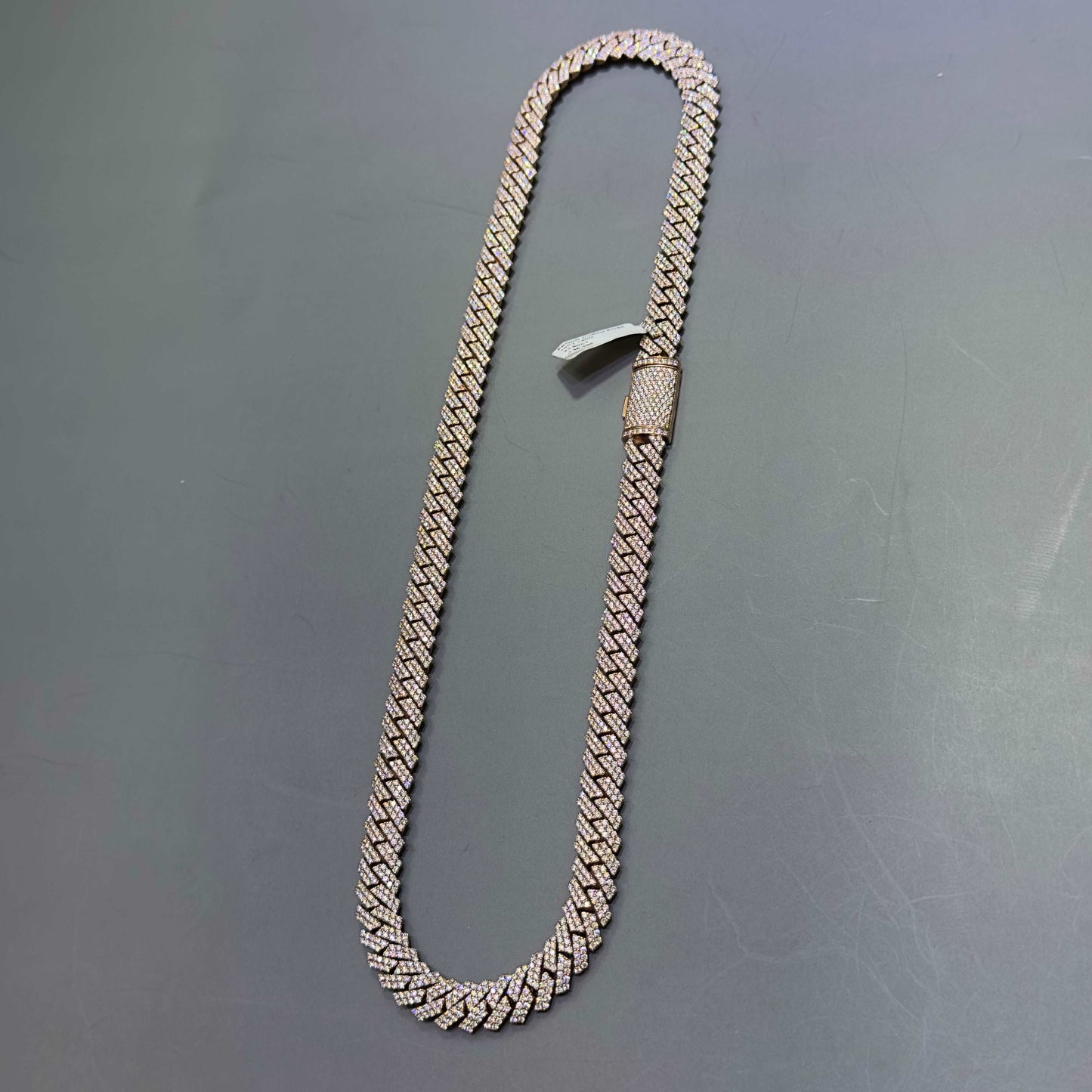10k ICED ROSE GOLD MIAMI BUSTDOWN CUBAN LINK