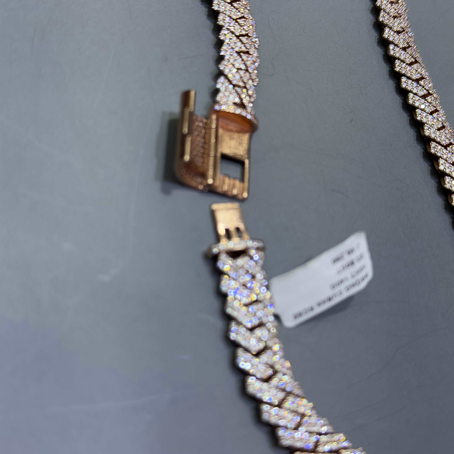 10k ICED ROSE GOLD MIAMI BUSTDOWN CUBAN LINK