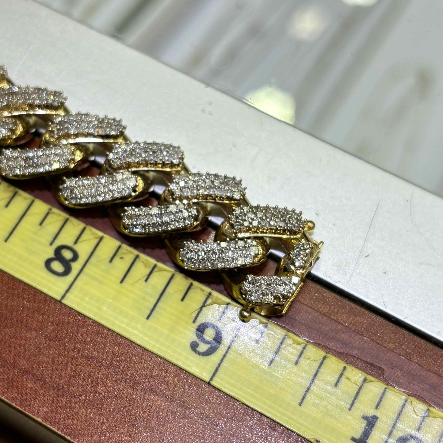 14k VS-1 Natural Diamond BUST DOWN CUBAN LINK BRACELET