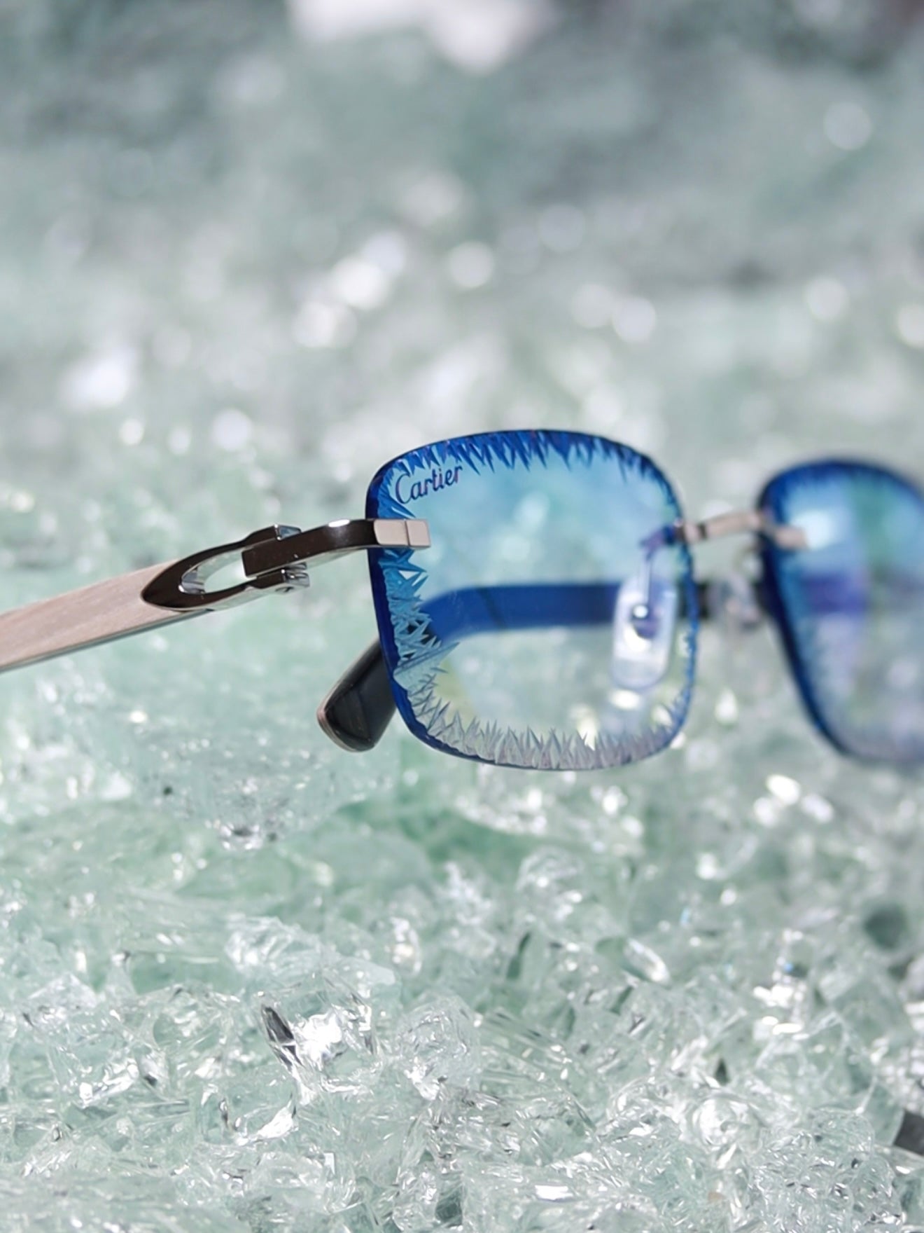 CARTIER C DECOR CREAM WOODS - CT0453O 009 - CUSTOMIZED BY HALL OF FRAMES