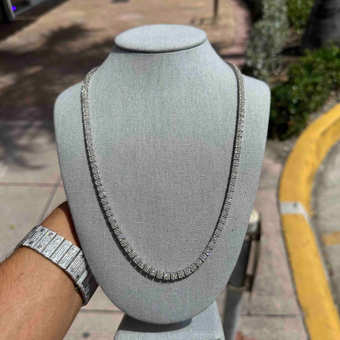 10k Diamond Baguette Chain