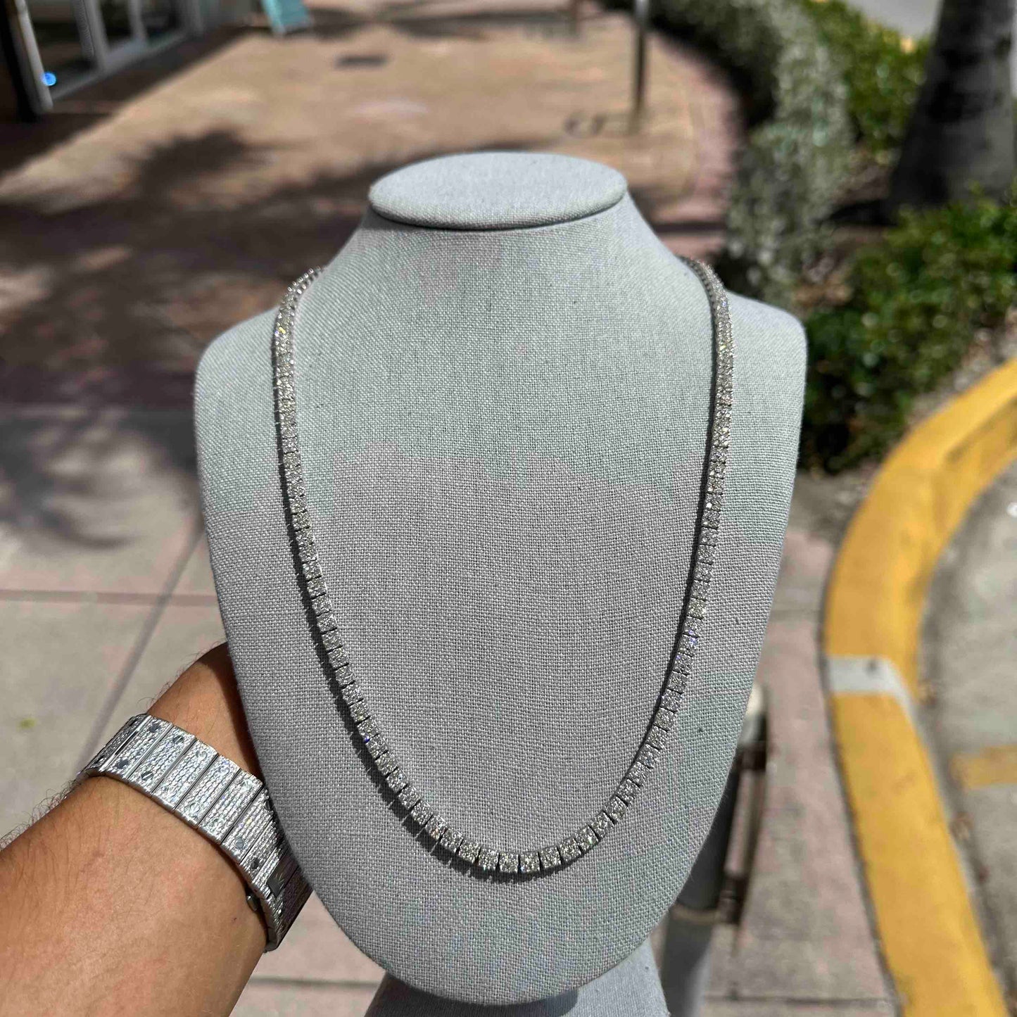 10k Diamond Baguette Chain