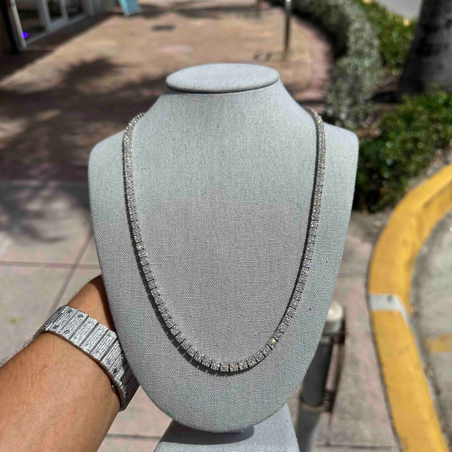 10k Diamond Baguette Chain