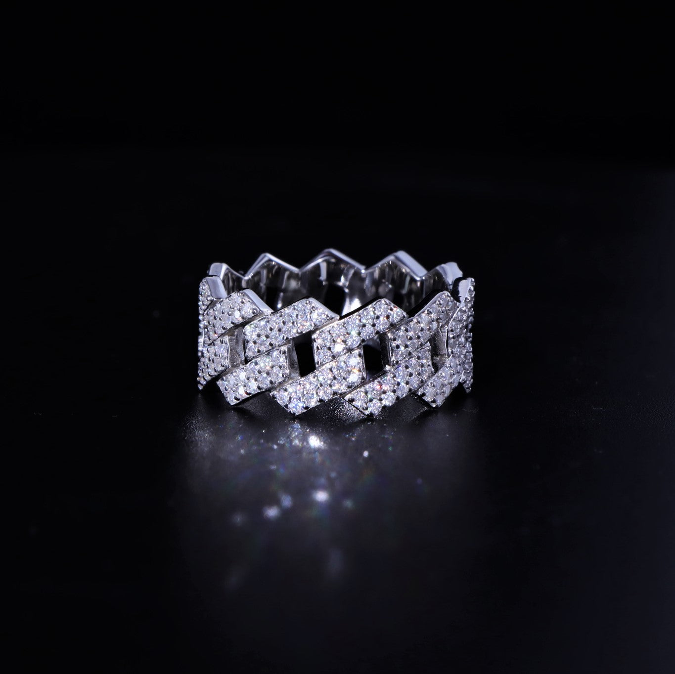 Moissanite S925 Prong Cuban Ring