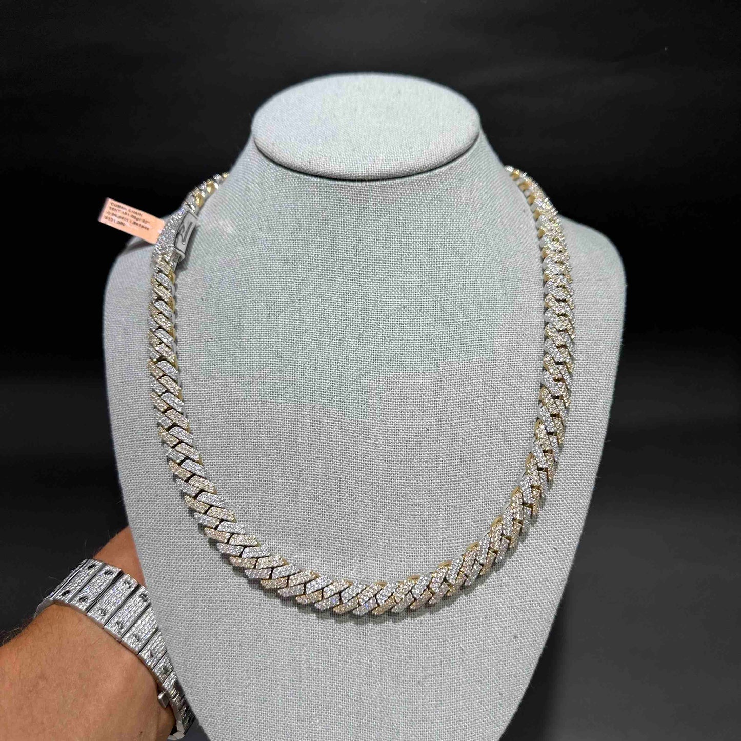 10k Two Tone Cuban Link Chain 27 cts VVS | 190 Grams