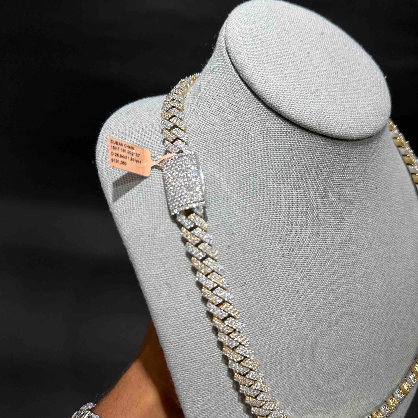 10k Two Tone Cuban Link Chain 27 cts VVS | 190 Grams