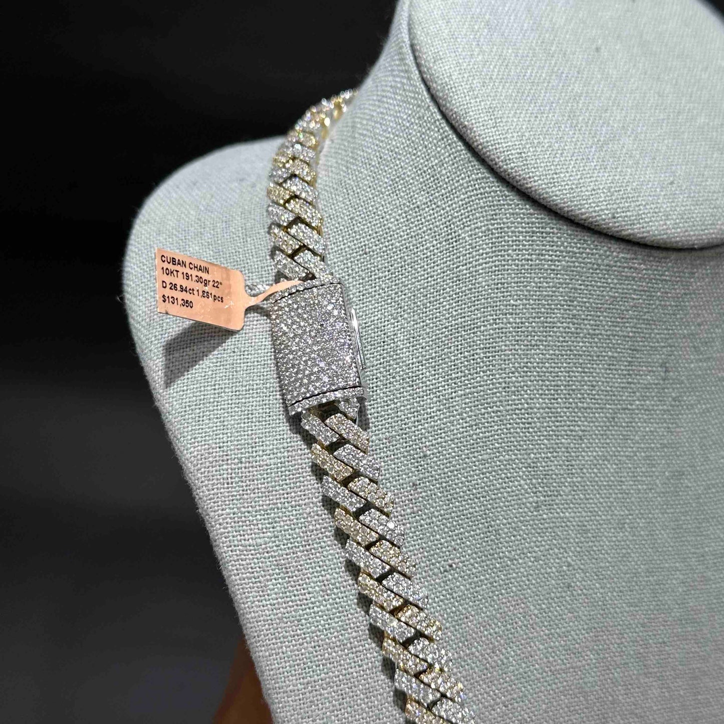 10k Two Tone Cuban Link Chain 27 cts VVS | 190 Grams