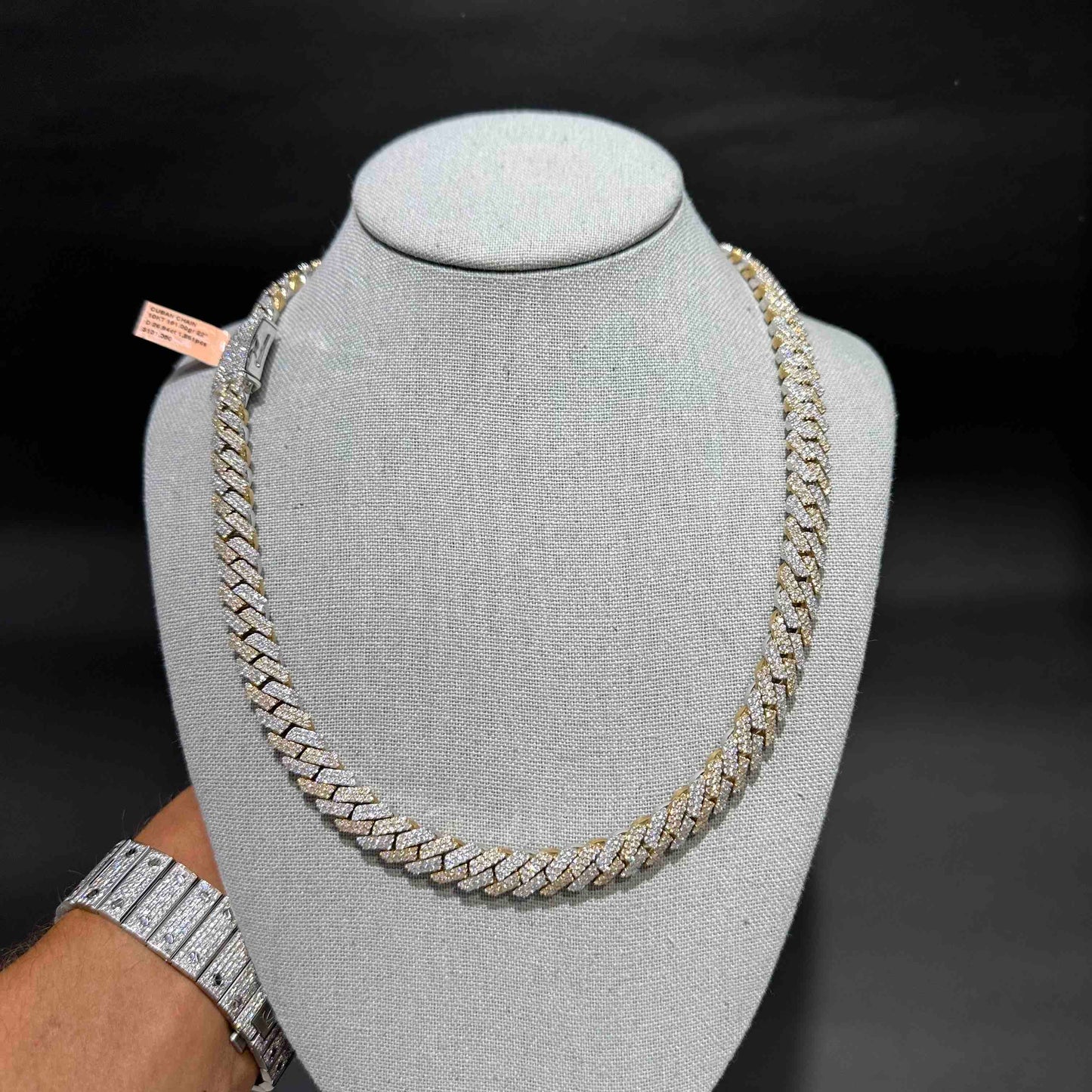 10k Two Tone Cuban Link Chain 27 cts VVS | 190 Grams