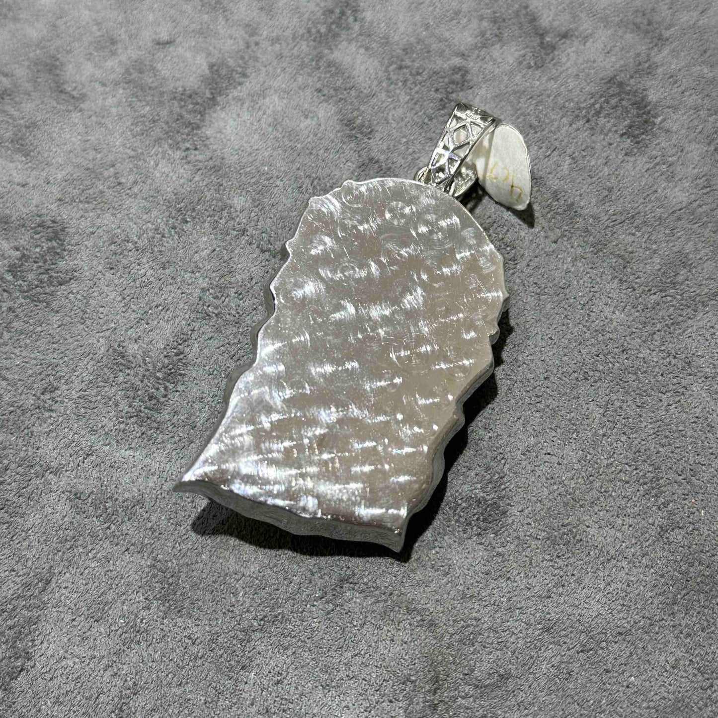 14k Solid White Gold Jesus Piece Iced Bust Down Pendant