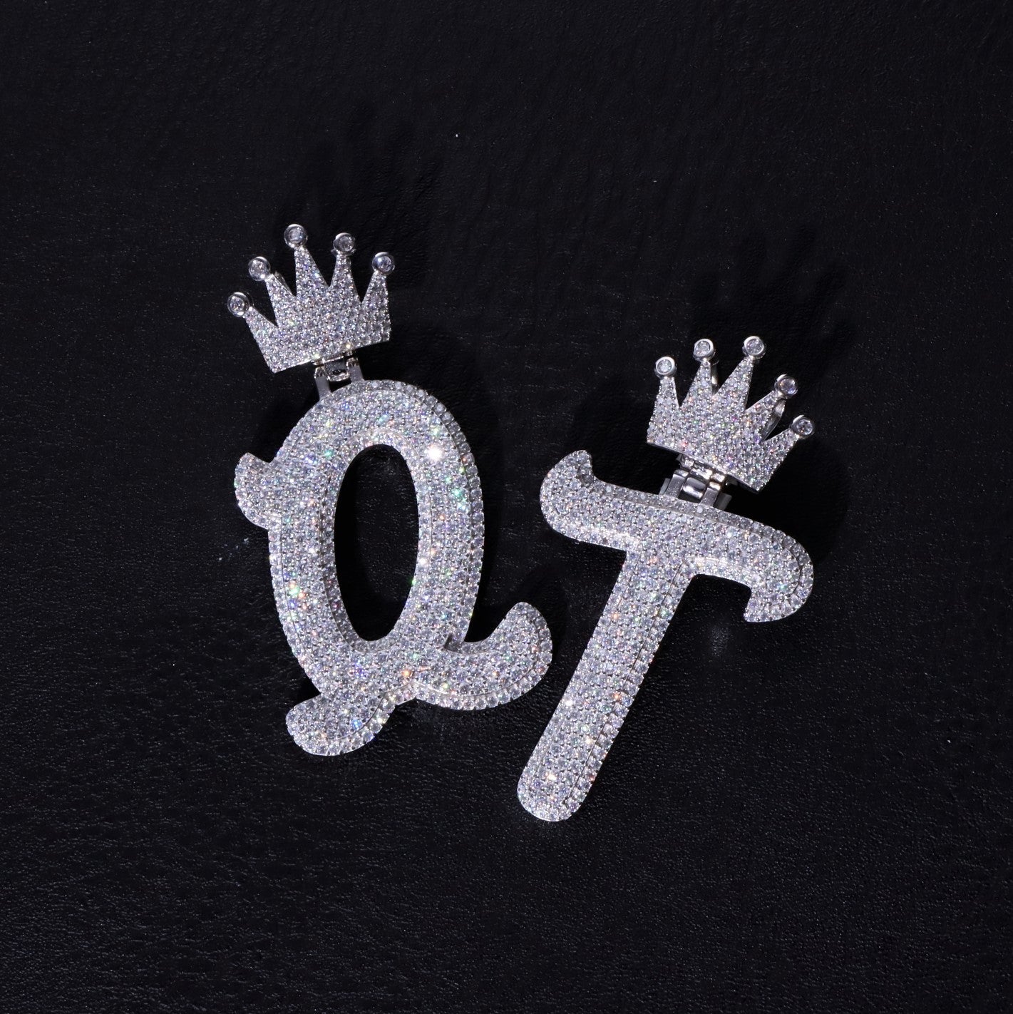 Crown Bail Initial Pendant Necklace