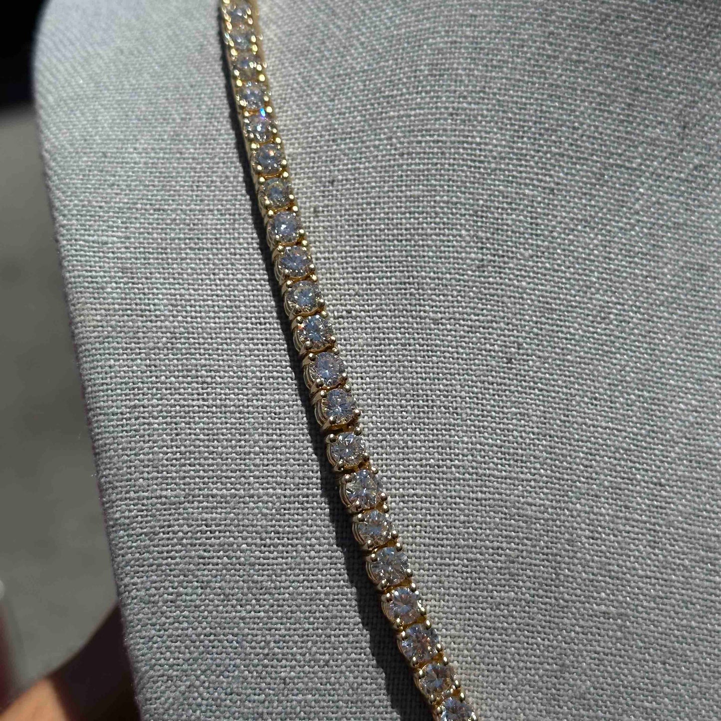14k VS-1 70 CT Iced Out Tennis Chain Yellow Gold