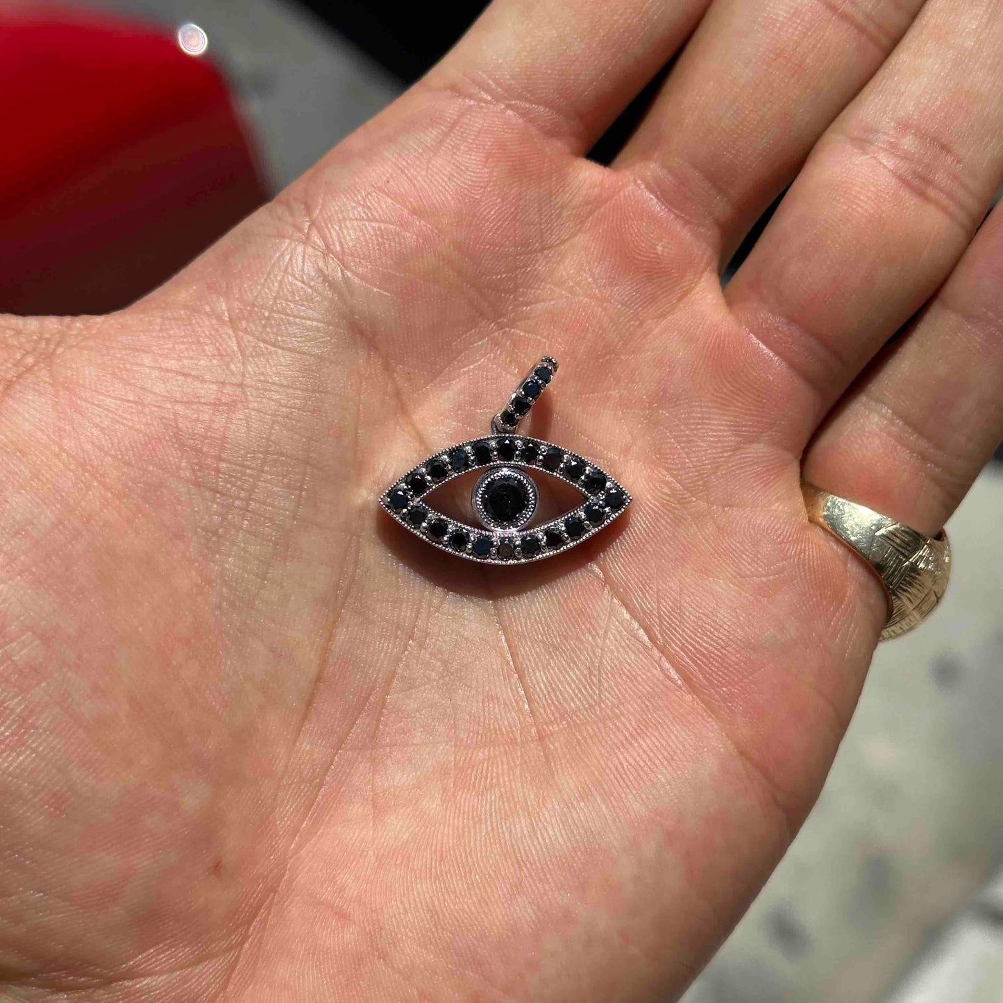 14k Black Diamond All Seeing Eye