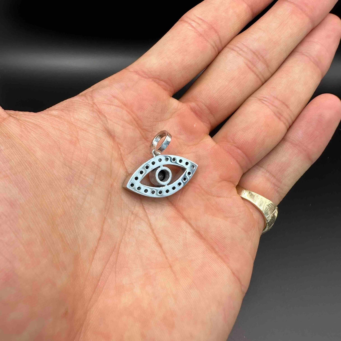 14k Black Diamond All Seeing Eye