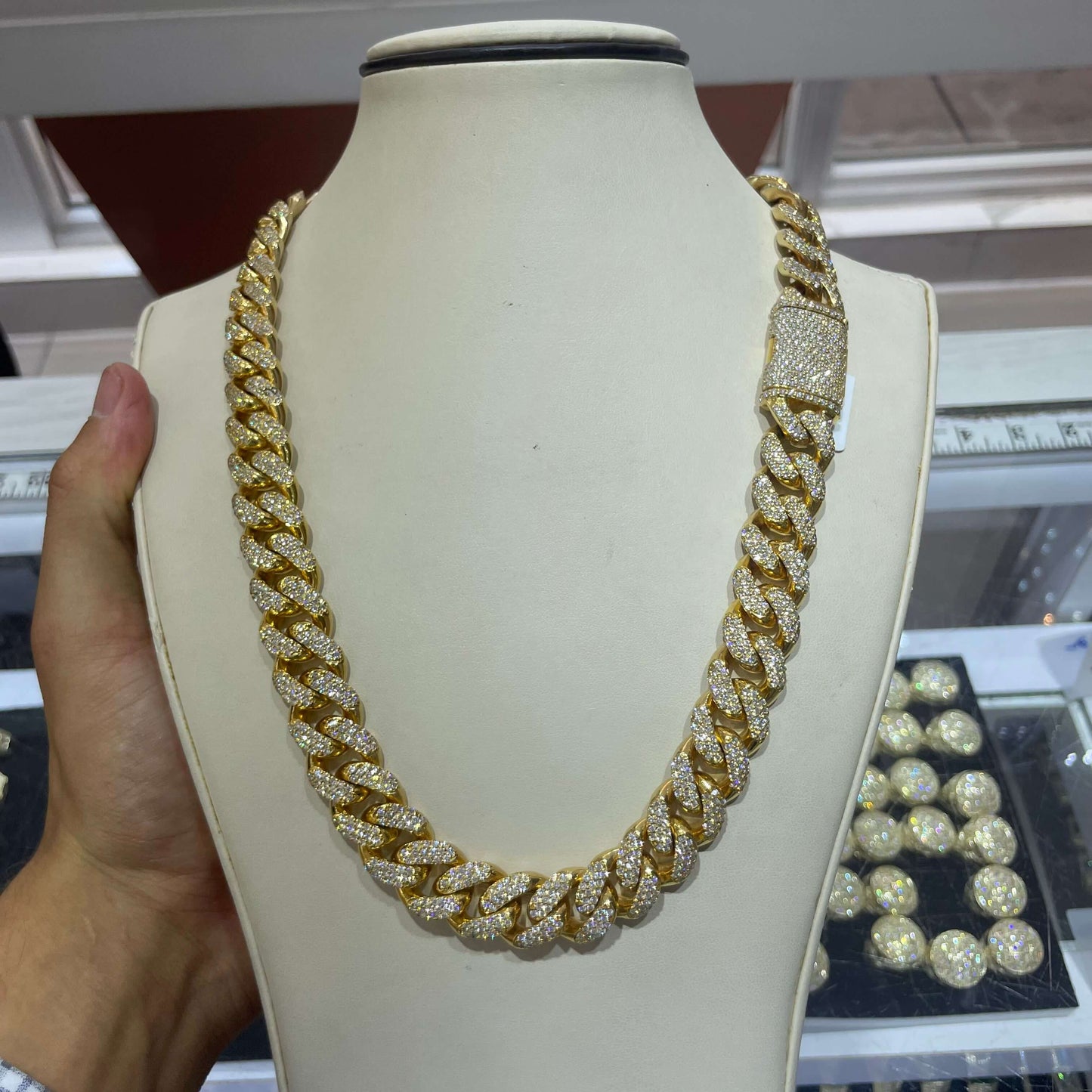10k Yellow Gold Bust Down Cuban Link Chain | 15+ Cts VS1 | 300-400 Grams