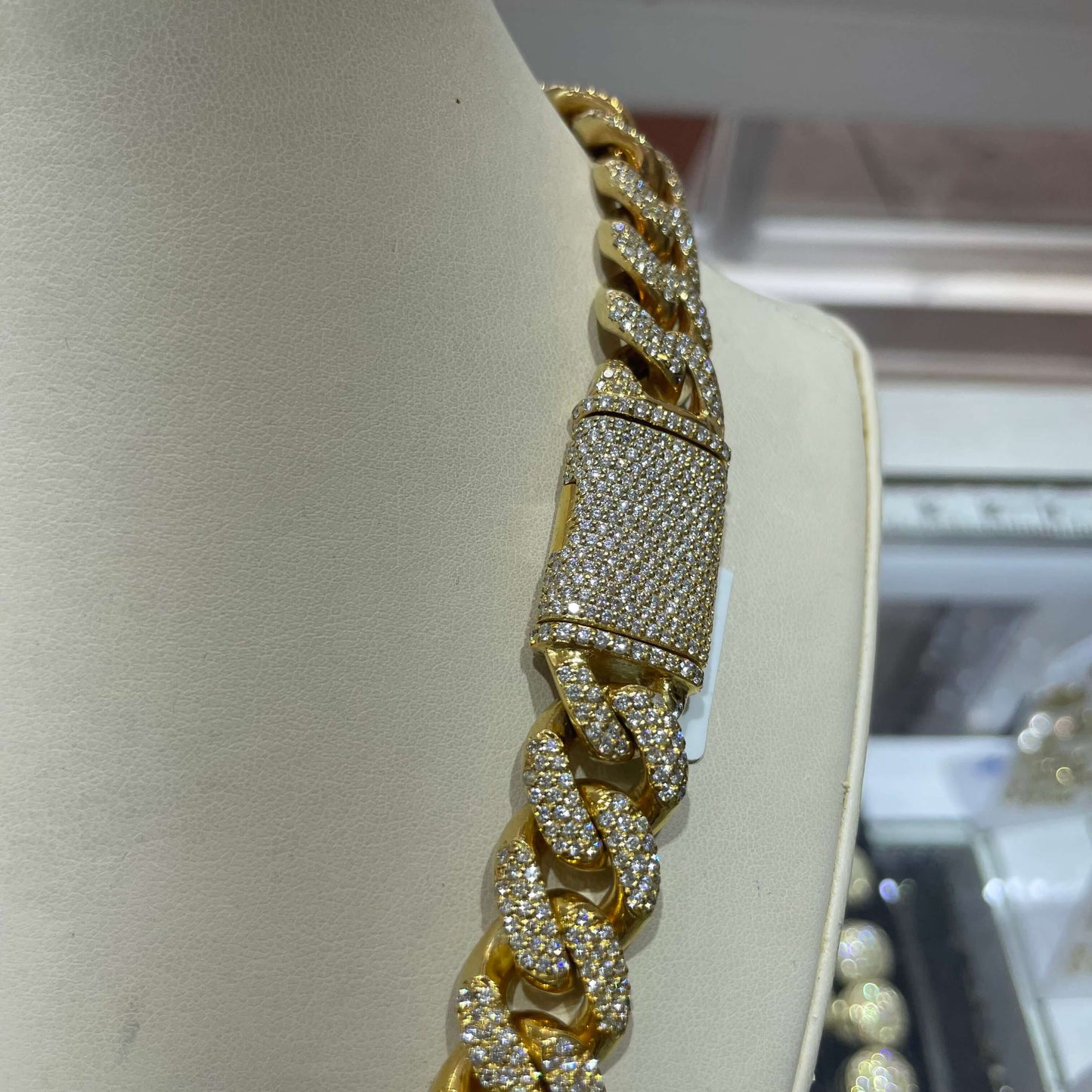 10k Yellow Gold Bust Down Cuban Link Chain | 15+ Cts VS1 | 300-400 Grams