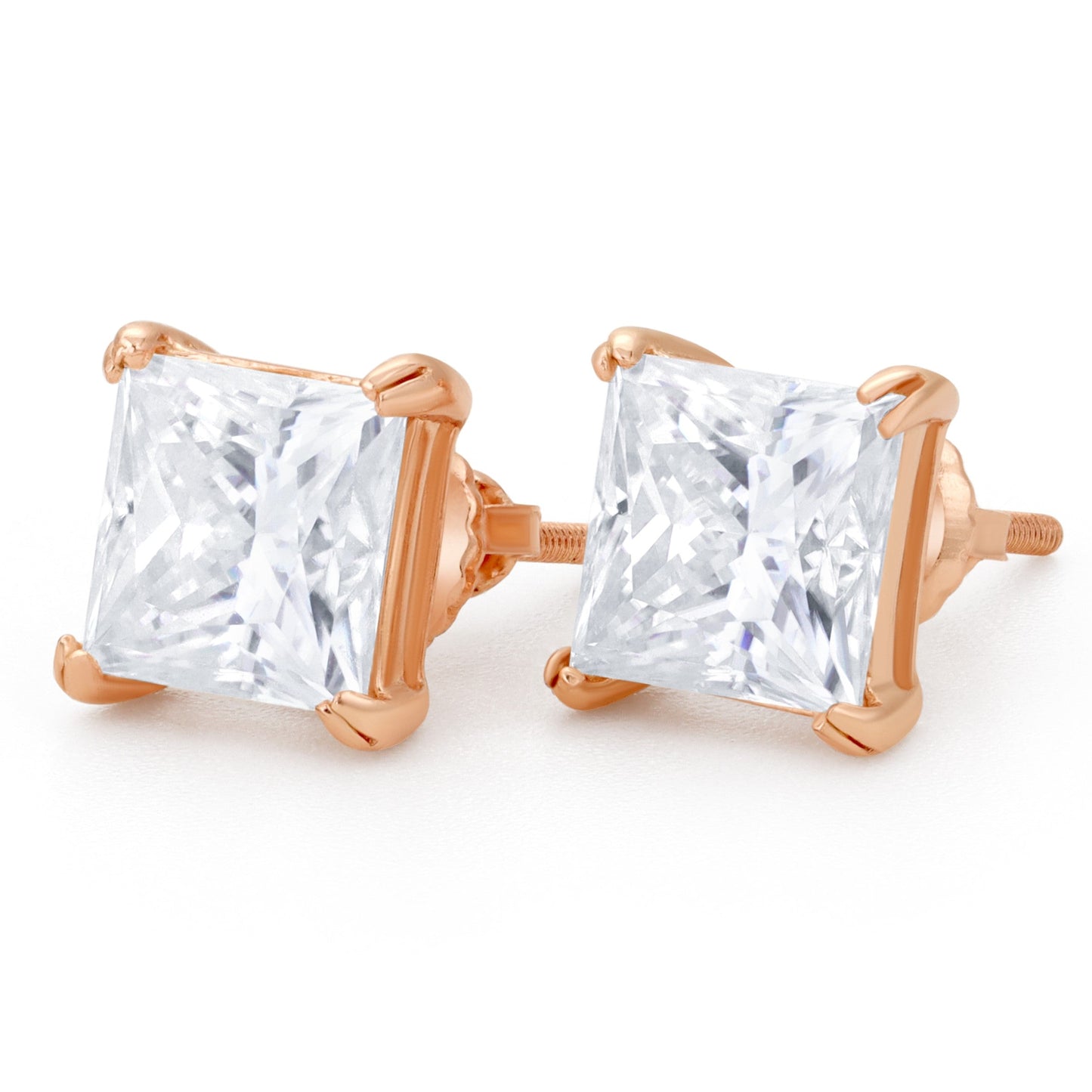 Princess Cut Moissanite Stud Earrings