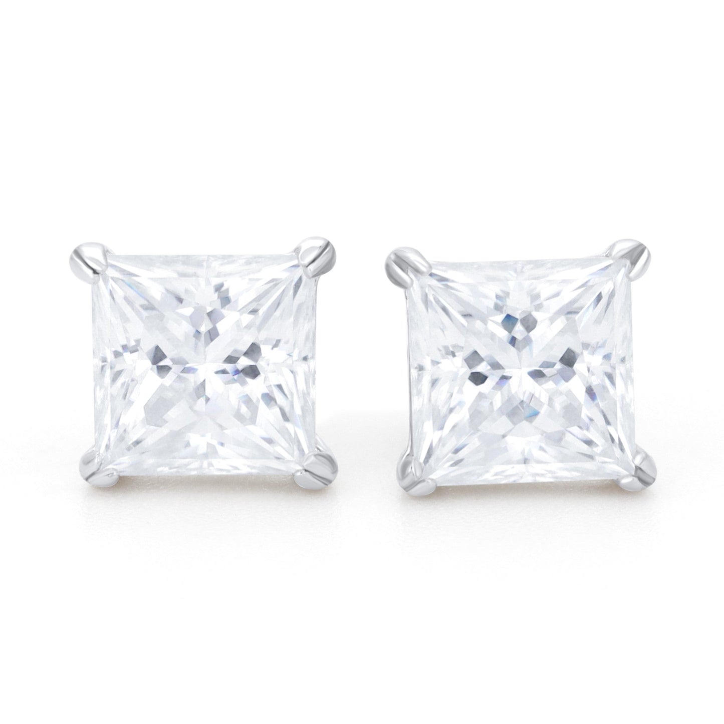 Princess Cut Moissanite Stud Earrings