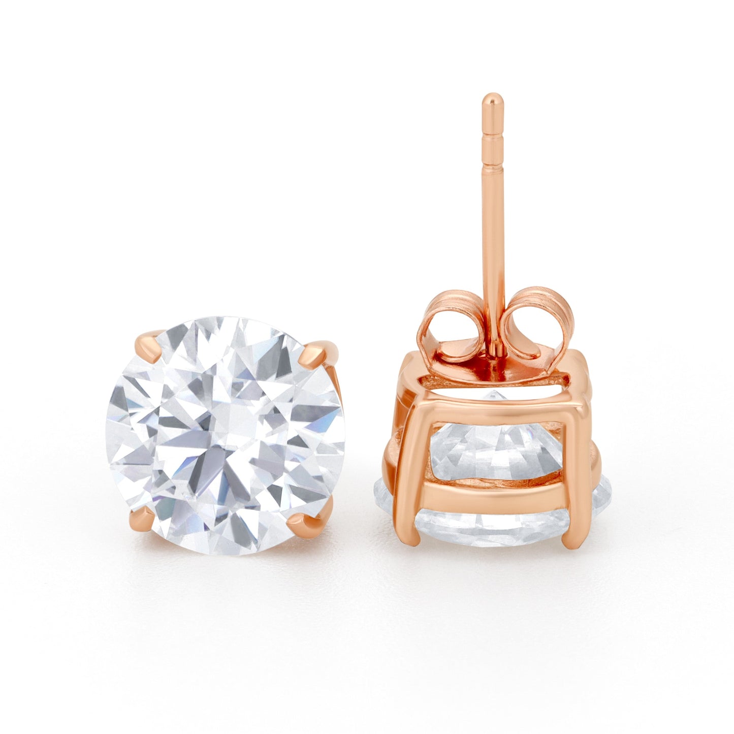 Round Cut Moissanite Stud Earrings