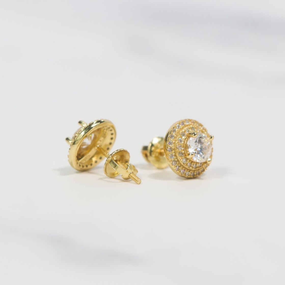 Moissanite Halo Stud Earrings