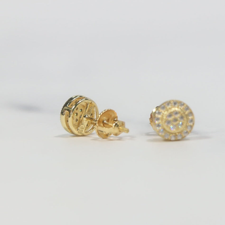 Round Pave Moissanite Stud Earrings