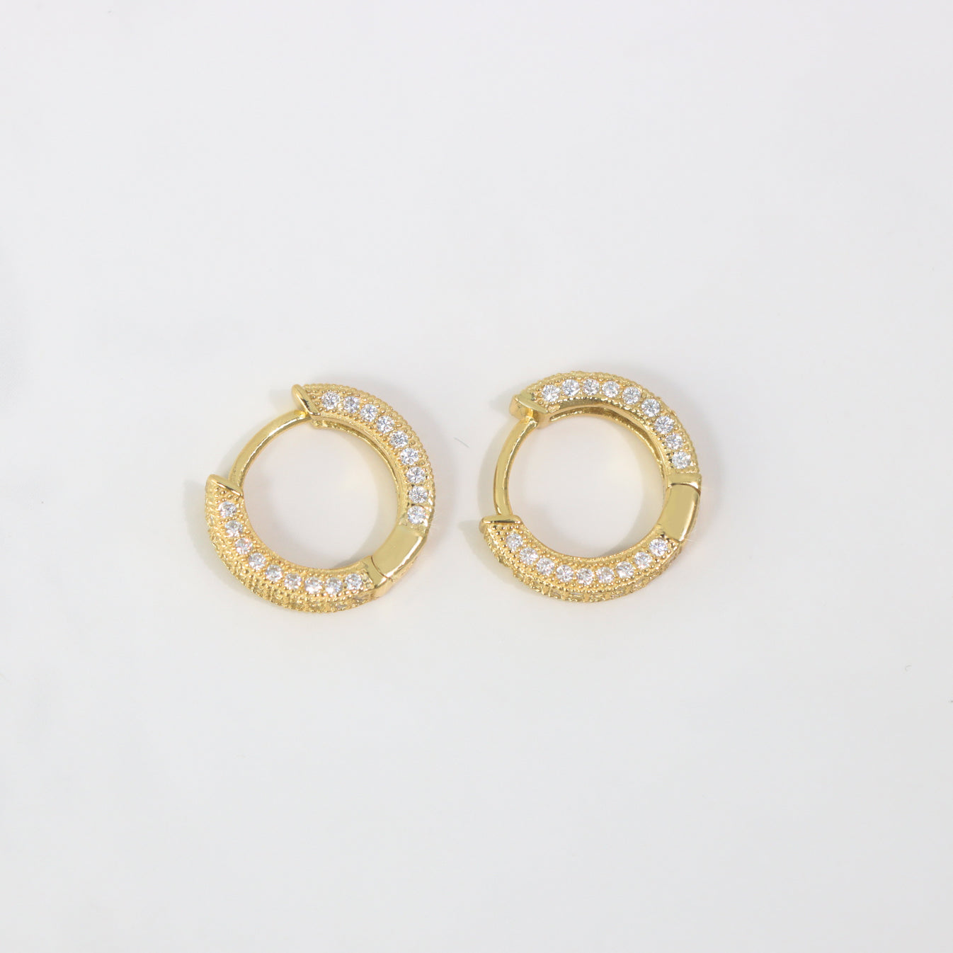 Moissanite Iced Huggie Hoop Earrings