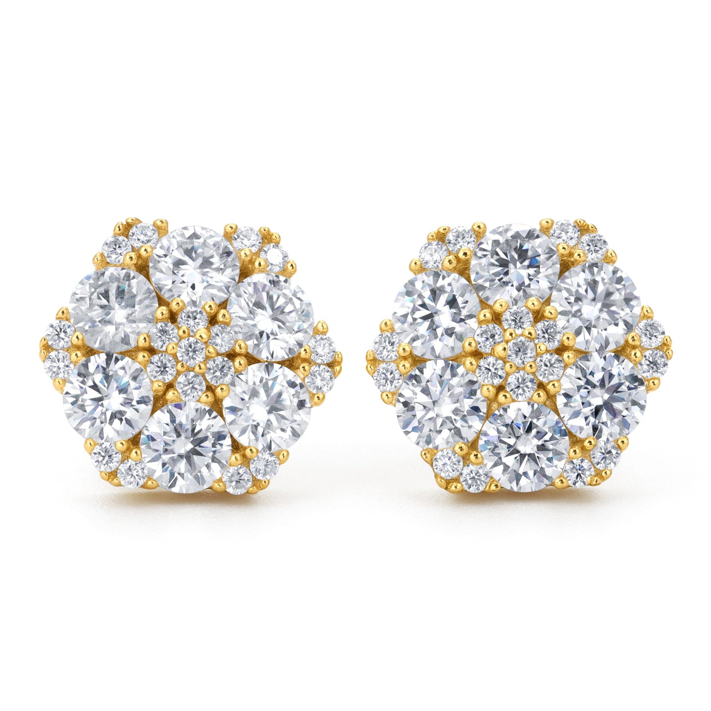 12mm Moissanite S925 Hexagon Stud Earrings