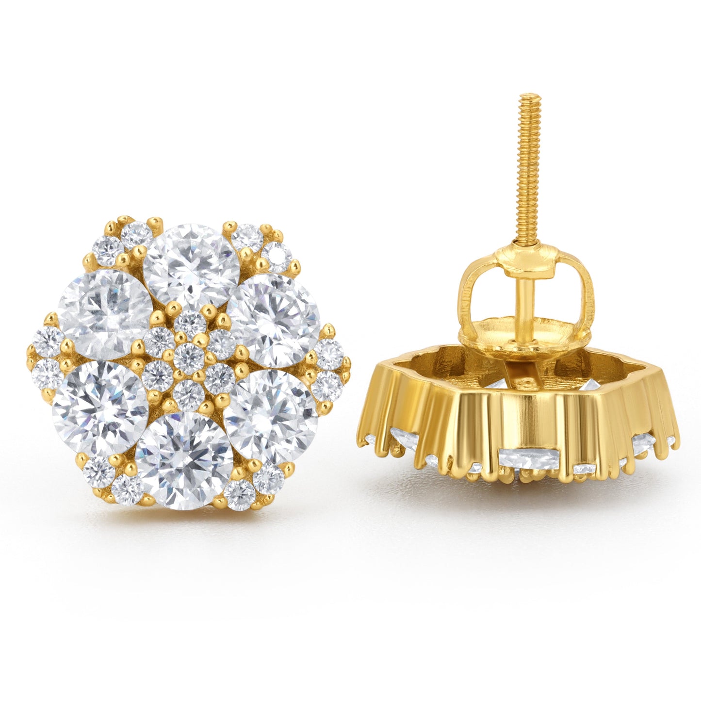 12mm Moissanite S925 Hexagon Stud Earrings