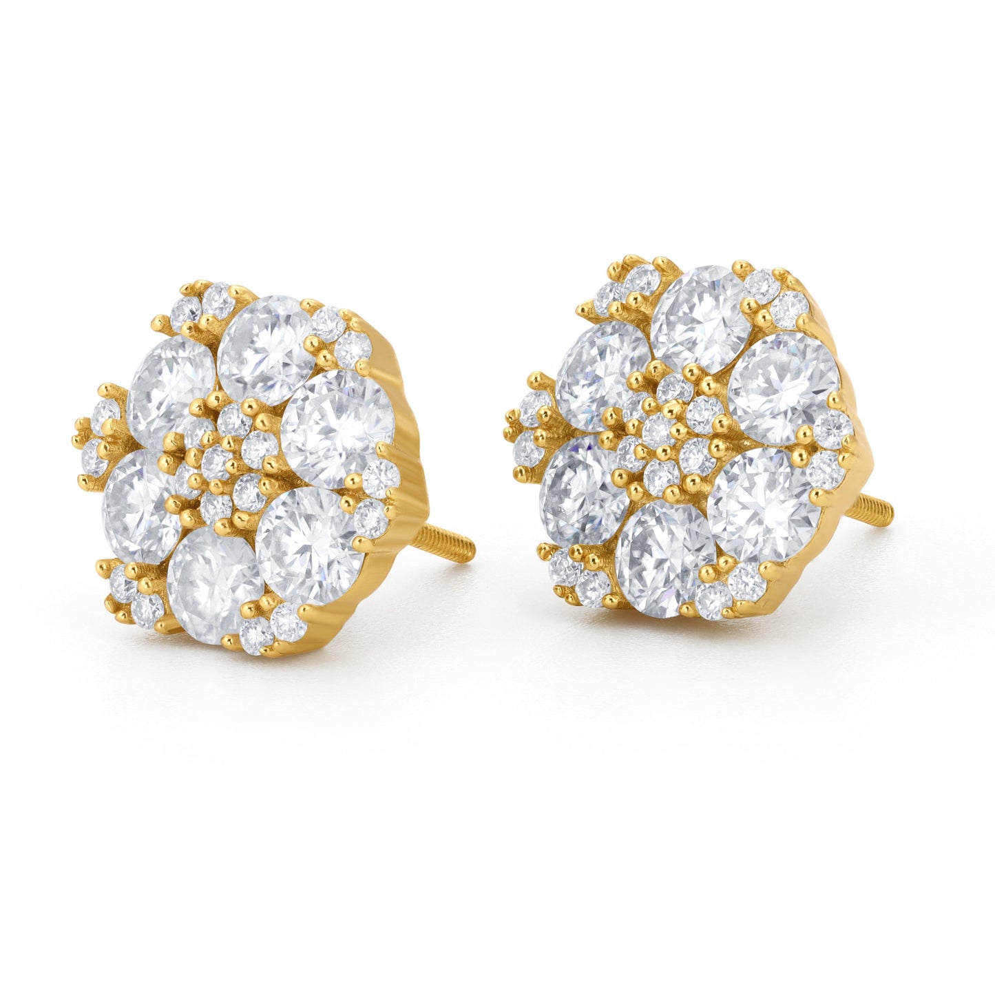 12mm Moissanite S925 Hexagon Stud Earrings