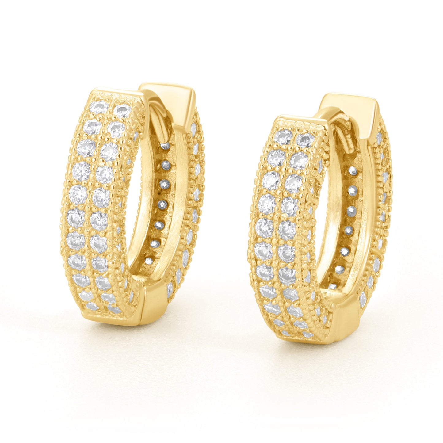 Moissanite Iced Huggie Hoop Earrings