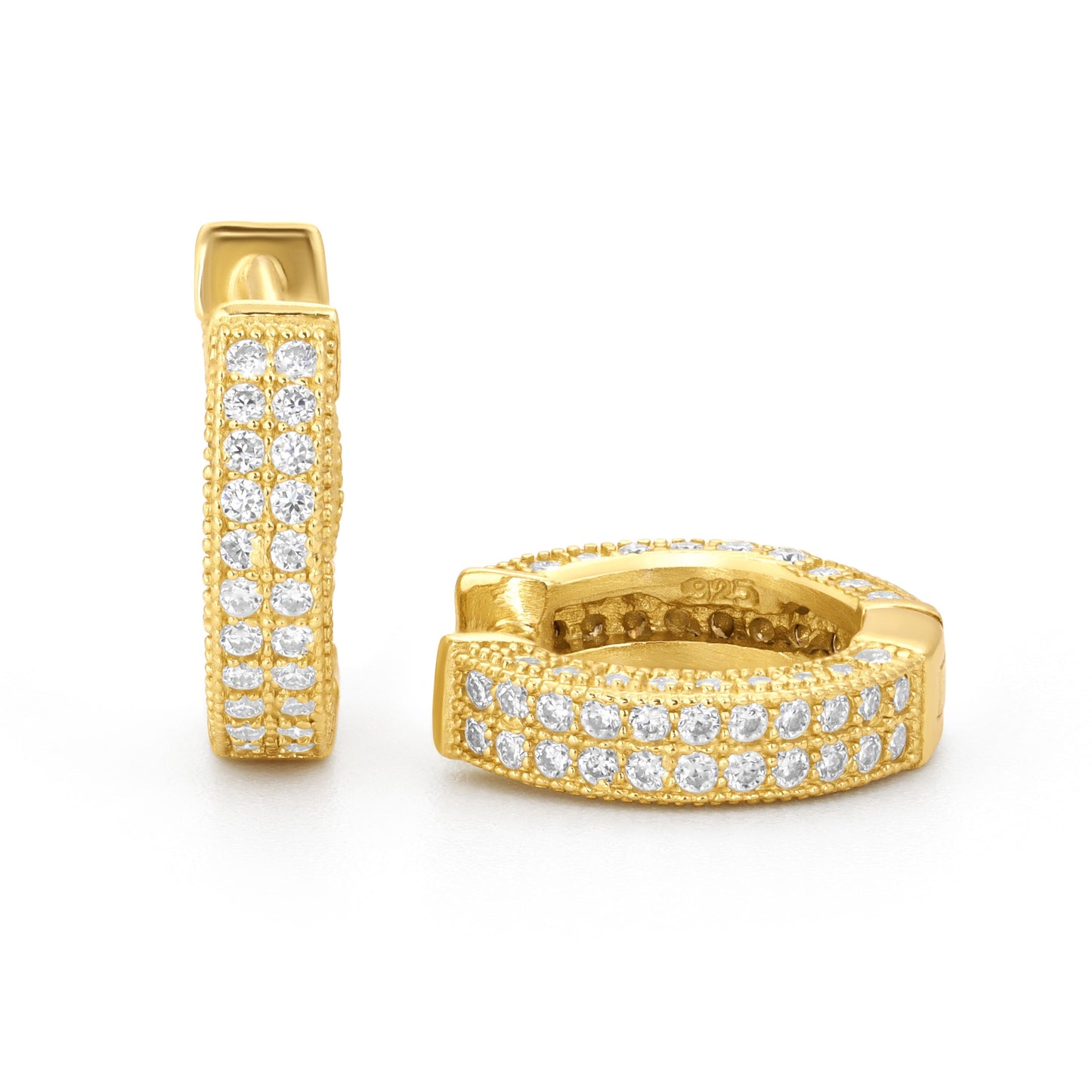 Moissanite Iced Huggie Hoop Earrings