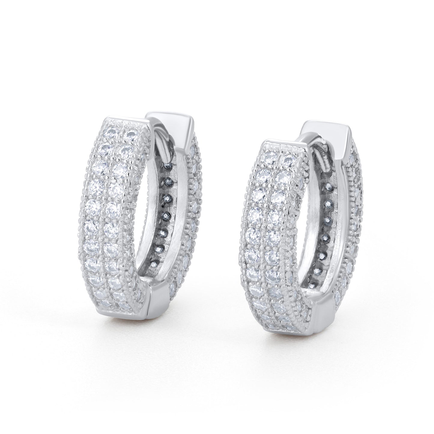 Moissanite Iced Huggie Hoop Earrings