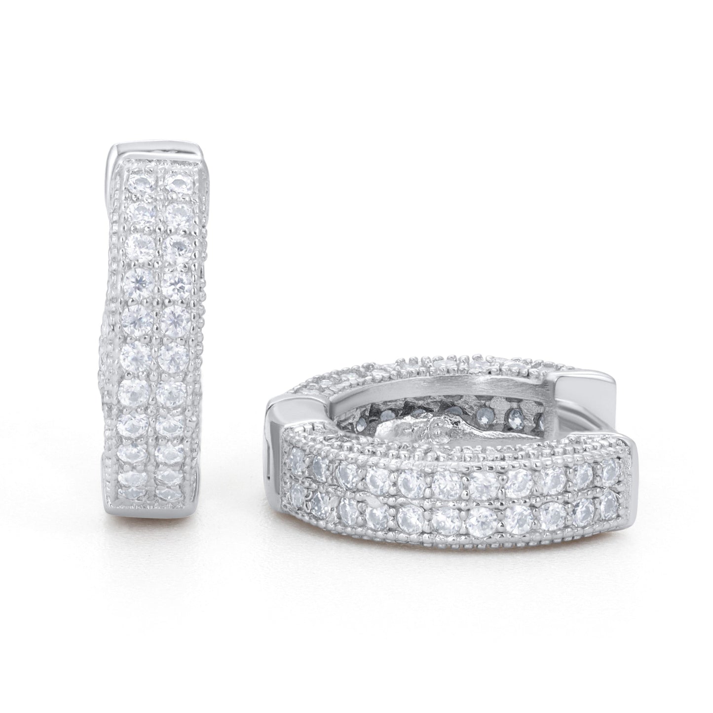 Moissanite Iced Huggie Hoop Earrings