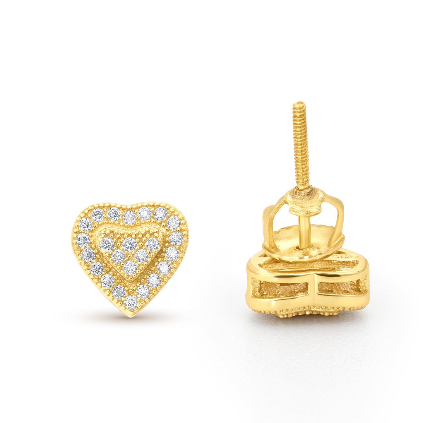 Moissanite Pave S925 Heart Shape Stud Earrings
