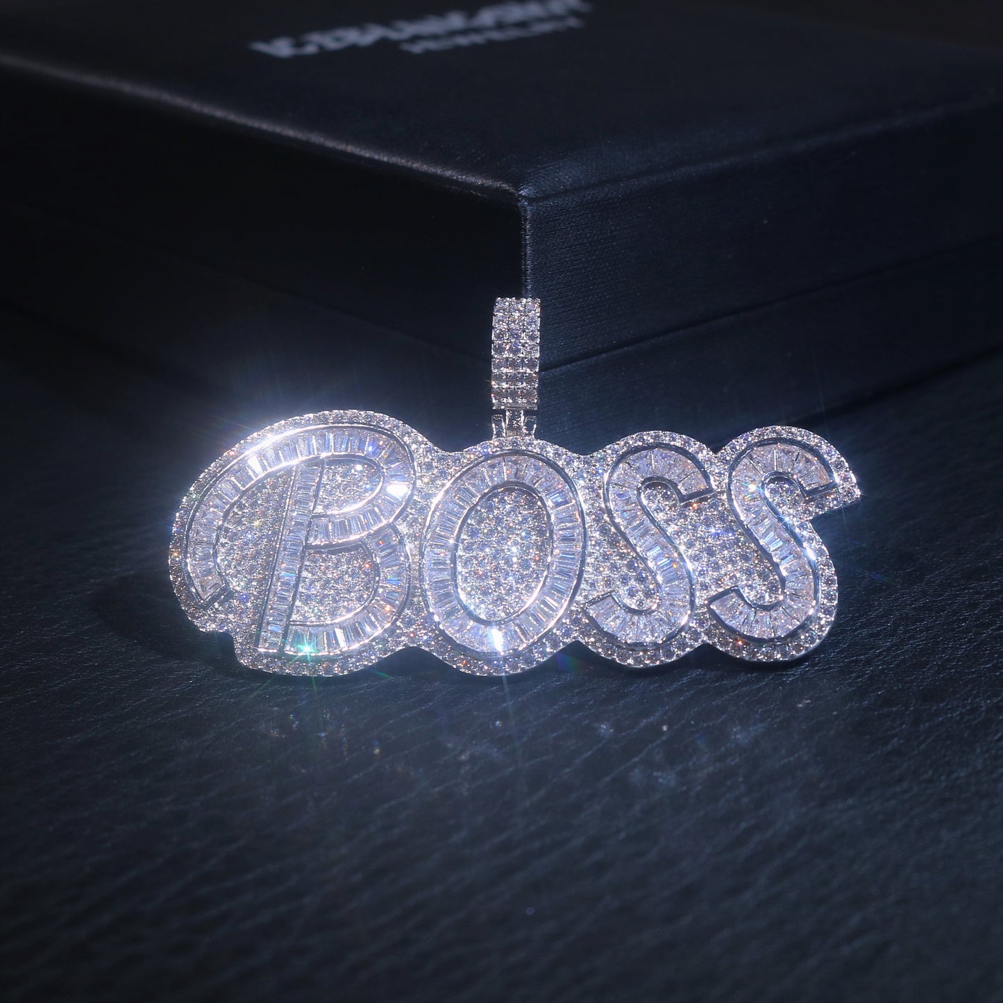 Iced Boss Pendant with Baguette Diamond