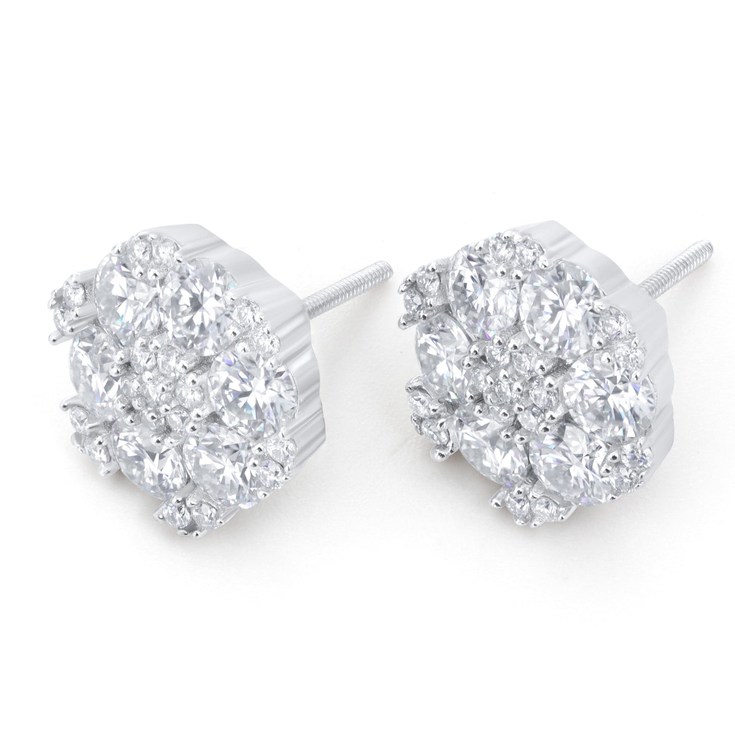 12mm Moissanite S925 Hexagon Stud Earrings