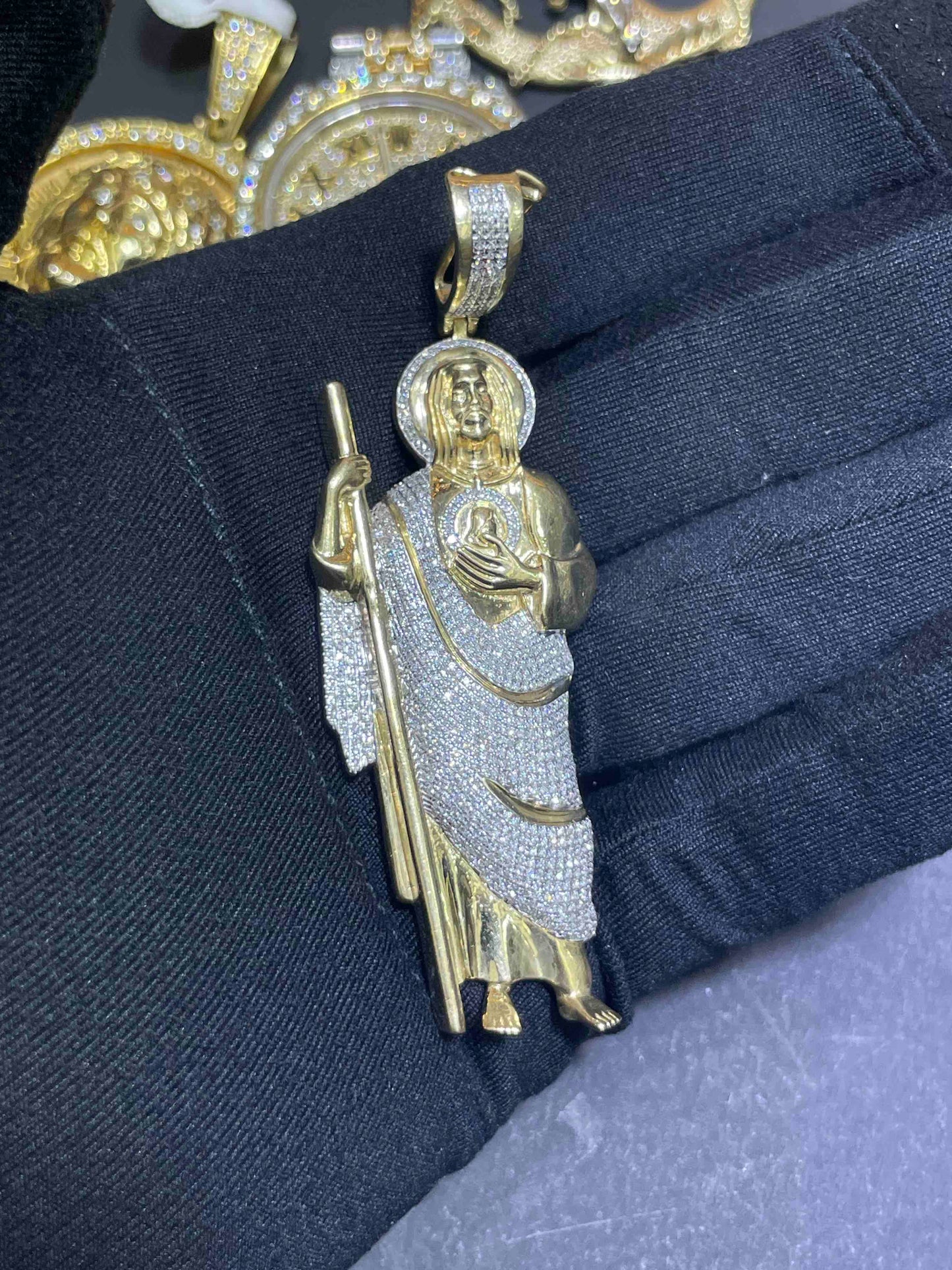 Iced Out Gold Jesus Pendant