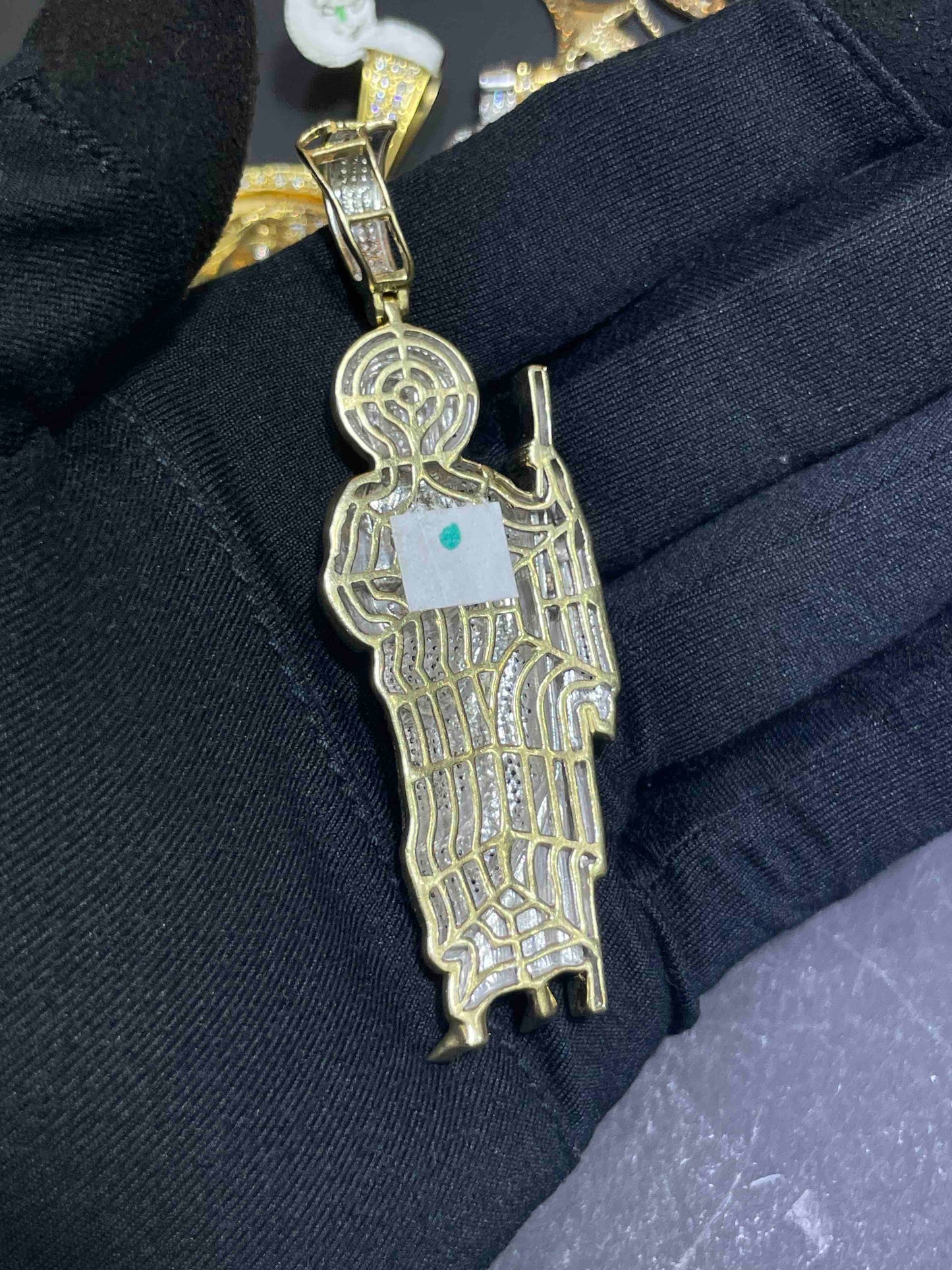 Iced Out Gold Jesus Pendant