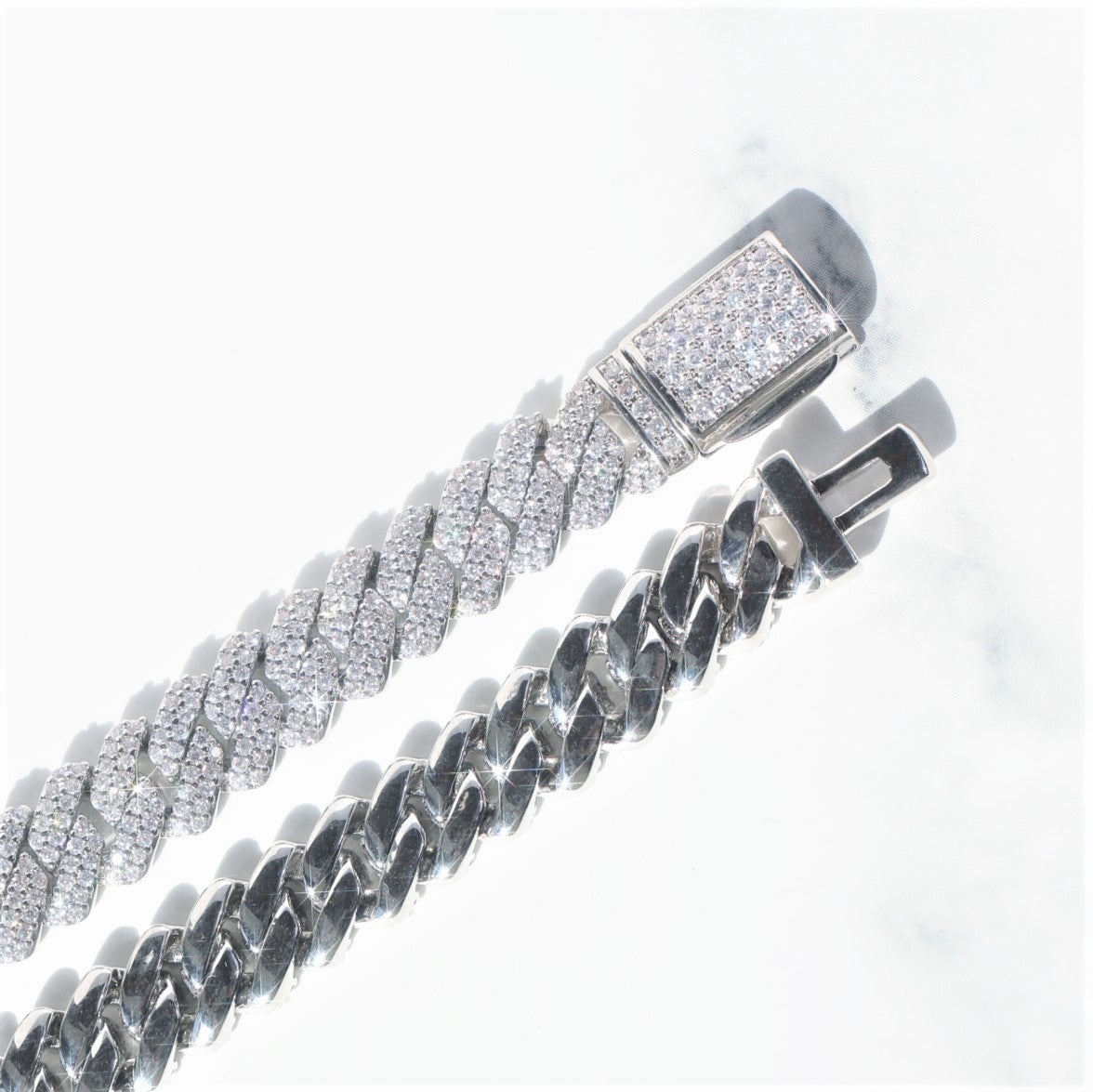 8mm Diamond Prong Cuban Chain