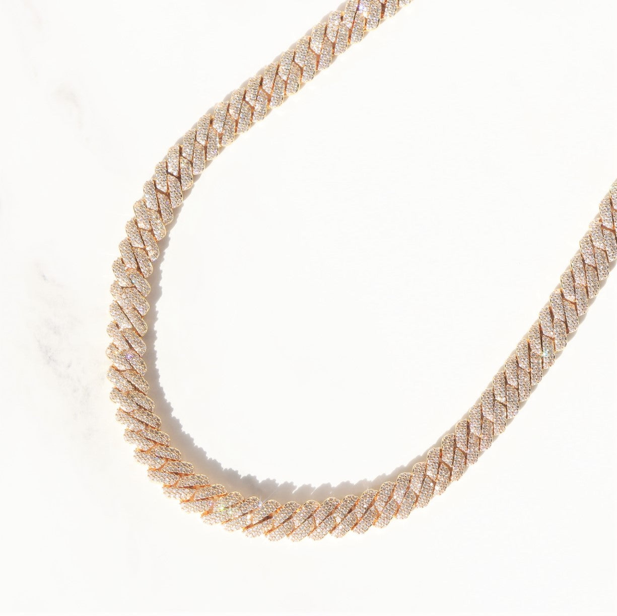 8mm Diamond Prong Cuban Chain