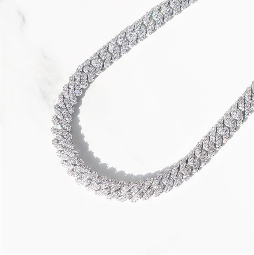 8mm Diamond Prong Cuban Chain