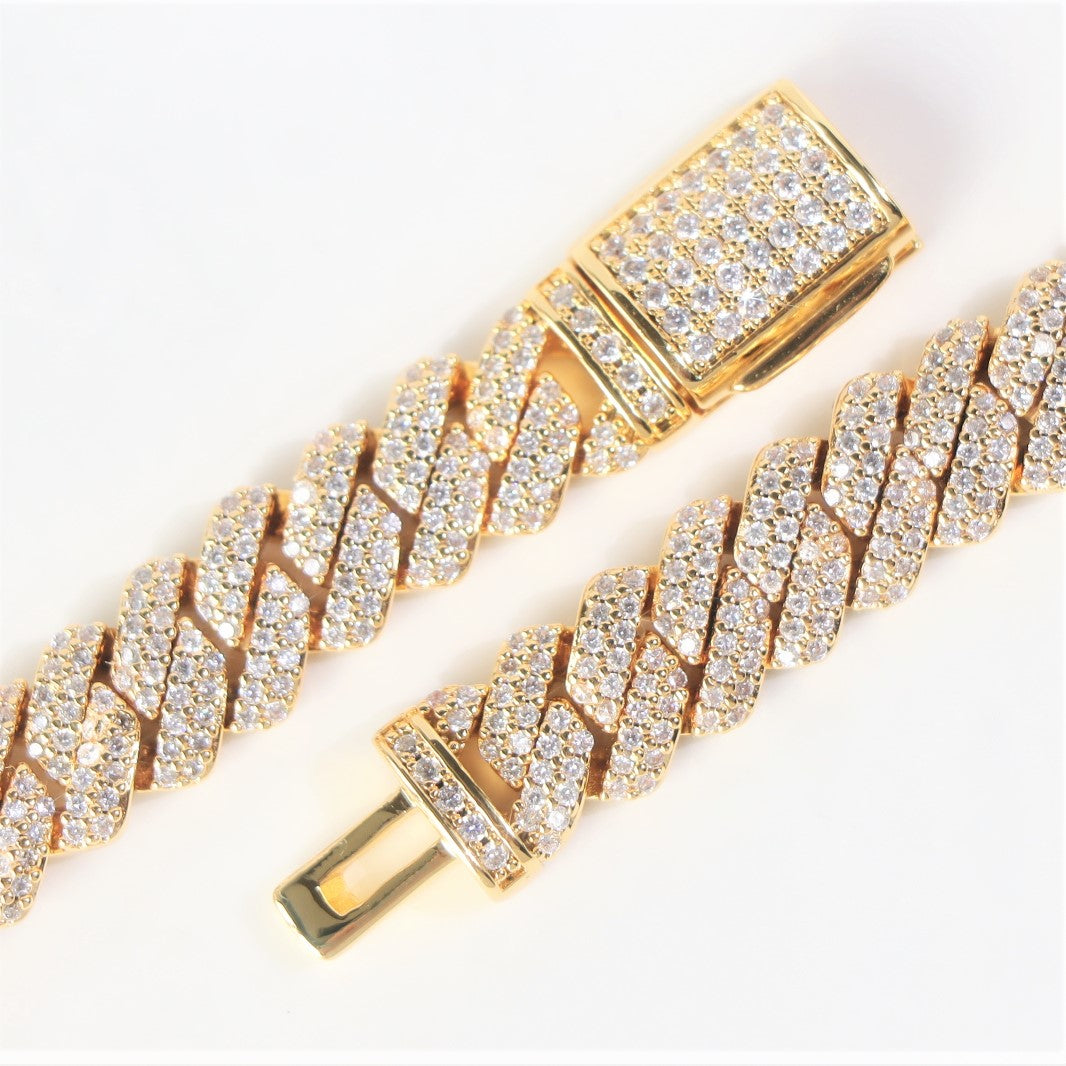 8mm Diamond Prong Cuban Chain