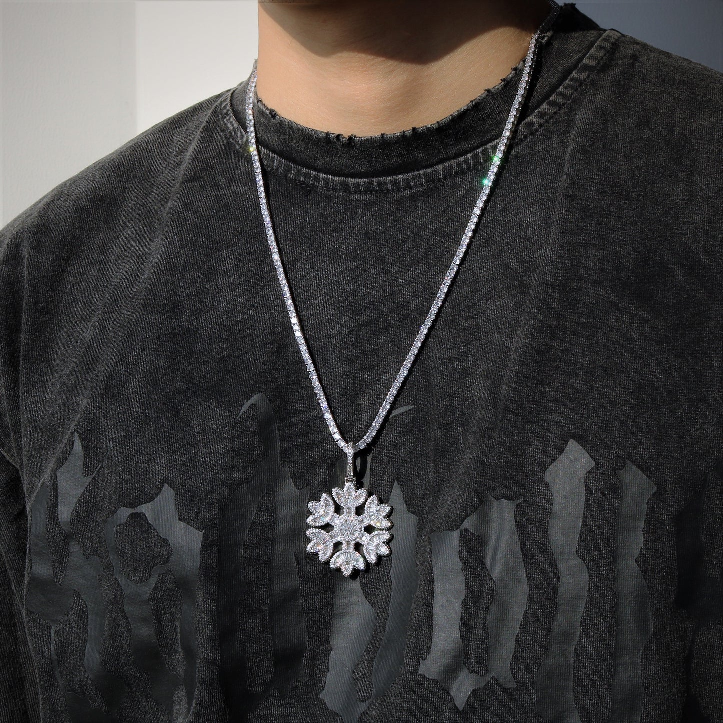 Iced Snowflake Pendant