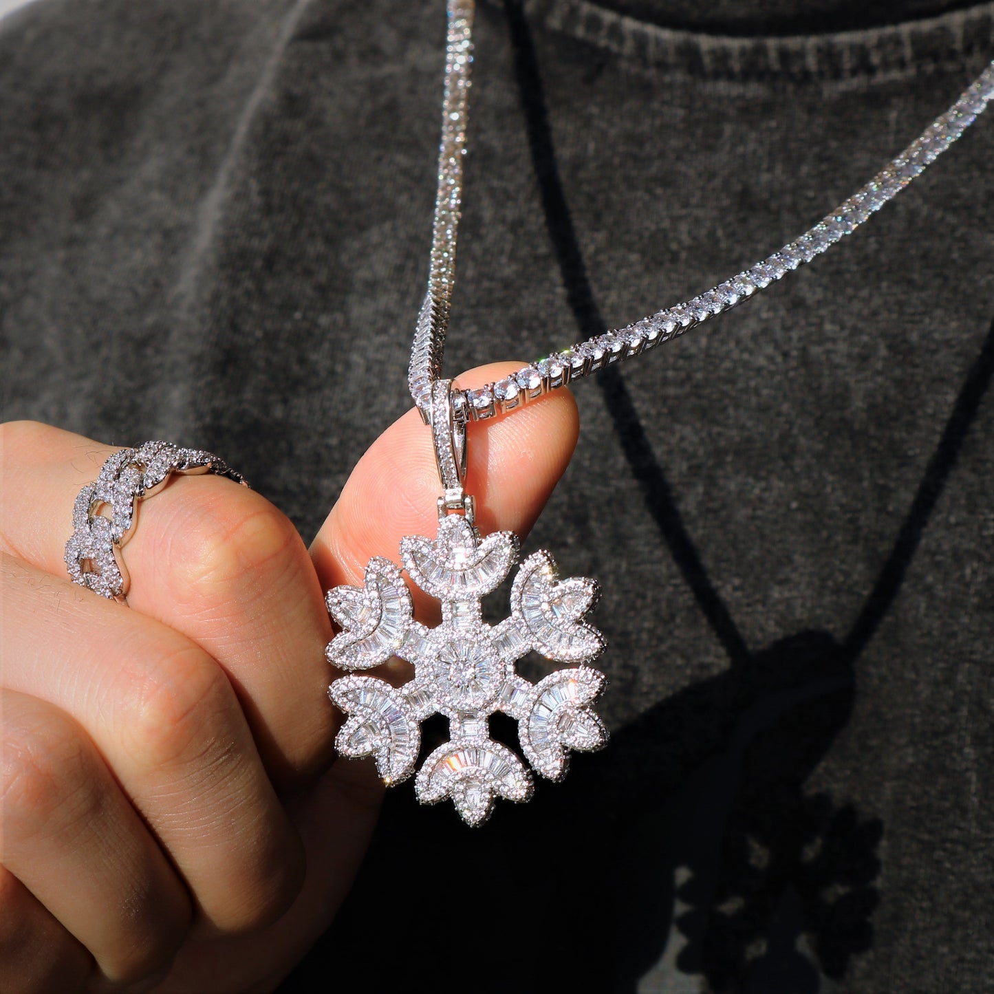 Iced Snowflake Pendant